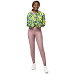 Women’s cropped windbreaker Roses Watercolor pattern Summer Rose Women's Cropped Windbreaker Jacket