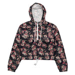 Women’s cropped windbreaker Seamless floral pattern with roses, watercolor Summer Rose Women's Cropped Windbreaker Jacket