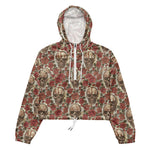 Women’s cropped windbreaker Skulls and Roses Flowers Summer Rose Women's Cropped Windbreaker Jacket