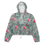Women’s cropped windbreaker Soft Rose Flower Pink Summer Rose Women's Cropped Windbreaker Jacket