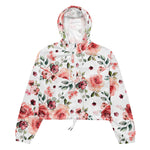 Women’s cropped windbreaker Spring Flowers and Leaves Summer Rose Women's Cropped Windbreaker Jacket