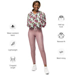 Women’s cropped windbreaker Summer Bouquets Flower Summer Rose Women's Cropped Windbreaker Jacket