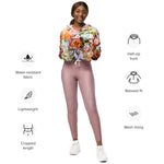 Women’s cropped windbreaker Summer Bouquets of Flowers Summer Rose Women's Cropped Windbreaker Jacket