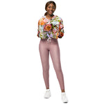 Women’s cropped windbreaker Summer Bouquets of Flowers Summer Rose Women's Cropped Windbreaker Jacket