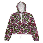 Women’s cropped windbreaker The Mice party FlowerSummer Rose Women's Cropped Windbreaker Jacket
