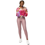 Women’s cropped windbreaker Vibrant Field of Roses Summer Rose Women's Cropped Windbreaker Jacket