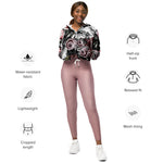 Women’s cropped windbreaker Victorian Rose Floral Summer Rose Women's Cropped Windbreaker Jacket