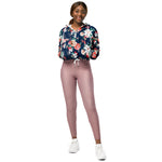 Women’s cropped windbreaker Vintage Floral Rose and small Flowers Summer Rose Women's Cropped Windbreaker Jacket