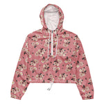 Women’s cropped windbreaker Vintage flower seamless pattern on pink Summer Rose Women's Cropped Windbreaker Jacket