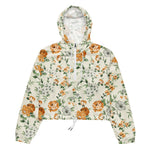 Women’s cropped windbreaker Vintage flower seamless vintage pattern Summer Rose Women's Cropped Windbreaker Jacket