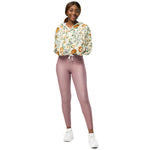 Women’s cropped windbreaker Vintage flower seamless vintage pattern Summer Rose Women's Cropped Windbreaker Jacket