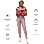 Women’s cropped windbreaker Vintage Flowers Rose Floral Summer Rose Women's Cropped Windbreaker Jacket