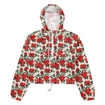 Women’s cropped windbreaker Vintage Pattern With Roses Summer Rose Women's Cropped Windbreaker Jacket