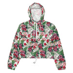 Women’s cropped windbreaker Vintage Pretty Country Garden Rose Pattern Summer Rose Women's Cropped Windbreaker Jacket