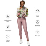 Women’s cropped windbreaker Vintage Rose Flowers Summer Rose Women's Cropped Windbreaker Jacket