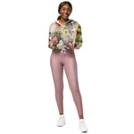 Women’s cropped windbreaker Vintage Rose Flowers Summer Rose Women's Cropped Windbreaker Jacket