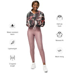 Women’s cropped windbreaker Vintage Roses Bouquet Flower Summer Rose Women's Cropped Windbreaker Jacket