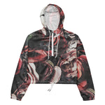 Women’s cropped windbreaker Vintage Roses Bouquet Flower Summer Rose Women's Cropped Windbreaker Jacket