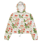 Women’s cropped windbreaker Vintage Victorian Pink Floral Summer Rose Women's Cropped Windbreaker Jacket