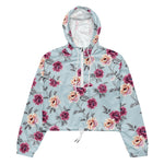 Women’s cropped windbreaker Violet and yellow Flowers with Leaves Summer Rose Women's Cropped Windbreaker Jacket