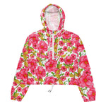 Women’s cropped windbreaker Watercolor Flowers Vintage floral Summer Rose Women's Cropped Windbreaker Jacket