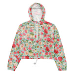 Women’s cropped windbreaker Watercolor spring flower Summer Rose Women's Cropped Windbreaker Jacket