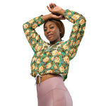 Women’s cropped windbreaker Floral Rose Flower Garden Summer Rose Women's Cropped Windbreaker Jacket