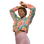 Women’s cropped windbreaker Floral Rose Garden Summer Rose Women's Cropped Windbreaker Jacket