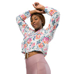 Women’s cropped windbreaker Garden Roses Pattern Summer Rose Women's Cropped Windbreaker Jacket