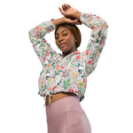 Women’s cropped windbreaker Pretty Flower Watercolor Floral Botanical Summer Rose Women's Cropped Windbreaker Jacket