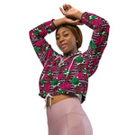 Women’s cropped windbreaker Retro Rustic Folk Summer Rose Women's Cropped Windbreaker Jacket