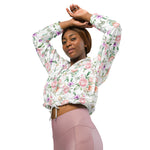Women’s cropped windbreaker Rose Floral Summer Rose Women's Cropped Windbreaker Jacket