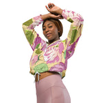 Women’s cropped windbreaker Roses Flower Vintage Summer Rose Women's Cropped Windbreaker Jacket