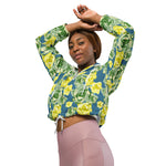 Women’s cropped windbreaker Roses Watercolor pattern Summer Rose Women's Cropped Windbreaker Jacket