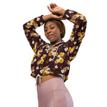 Women’s cropped windbreaker Seamless Floral Pattern Watercolor Blossom Roses Summer Rose Women's Cropped Windbreaker Jacket