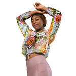 Women’s cropped windbreaker Summer Bouquets of Flowers Summer Rose Women's Cropped Windbreaker Jacket