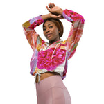 Women’s cropped windbreaker Vibrant Field of Roses Summer Rose Women's Cropped Windbreaker Jacket