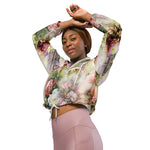 Women’s cropped windbreaker Vintage Rose Flowers Summer Rose Women's Cropped Windbreaker Jacket