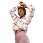 Women’s cropped windbreaker Vintage Roses Summer Garden Summer Rose Women's Cropped Windbreaker Jacket