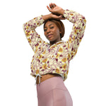 Women’s cropped windbreaker Watercolor Seamless Pattern with Contoured Element Summer Rose Women's Cropped Windbreaker Jacket