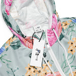 Women’s cropped windbreaker Floral Pattern Pink Rose Watercolor Summer Rose Women's Cropped Windbreaker