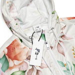 Women’s cropped windbreaker Floral Pattern Pink Rose Summer Rose Women's Cropped Windbreaker