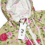 Women’s cropped windbreaker Floral Pattern Rose Flowers Summer Rose Women's Cropped Windbreaker
