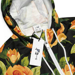 Women’s cropped windbreaker Floral pattern with Beautiful Roses Summer Rose Women's Cropped Windbreaker