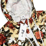 Women’s cropped windbreaker Floral pattern with red and orange Roses Flower Summer Rose Women's Cropped Windbreaker