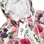 Women’s cropped windbreaker Floral pattern with Roses Garden Watercolor Summer Rose Women's Cropped Windbreaker
