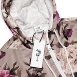 Women’s cropped windbreaker Floral Pattern with Roses on Light Summer Rose Women's Cropped Windbreaker