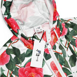 Women’s cropped windbreaker Floral Red Camellia Flowers Summer Rose Women's Cropped Windbreaker