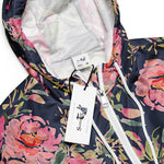 Women’s cropped windbreaker Floral Watercolor Botanicals Flower Summer Rose Women's Cropped Windbreaker Jacket