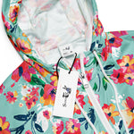 Women’s cropped windbreaker Flowers Pattern Summer Rose Women's Cropped Windbreaker Jacket